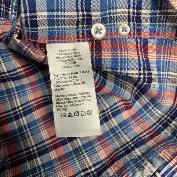 J. Crew Broken-In Organic Cotton Garment-Dyed Oxford Button Down Plaid Shirt M - Picture 11 of 12